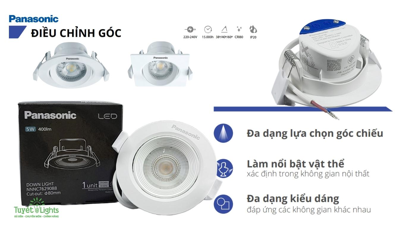 Đèn LED Âm Trần Điều Chỉnh Góc Chiếu Panasonic – Giải Pháp Chiếu Sáng Đa Năng, Hiện Đại